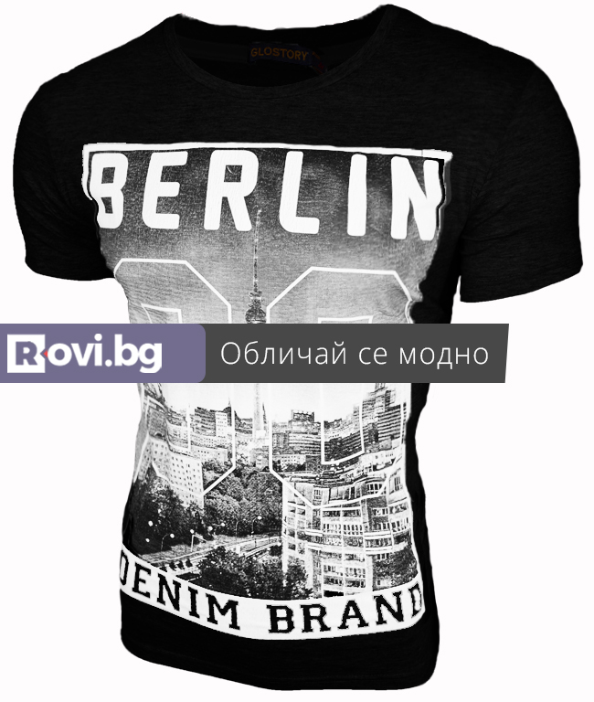 Мъжка тениска Berlin черна Мъжка тениска Berlin черна
